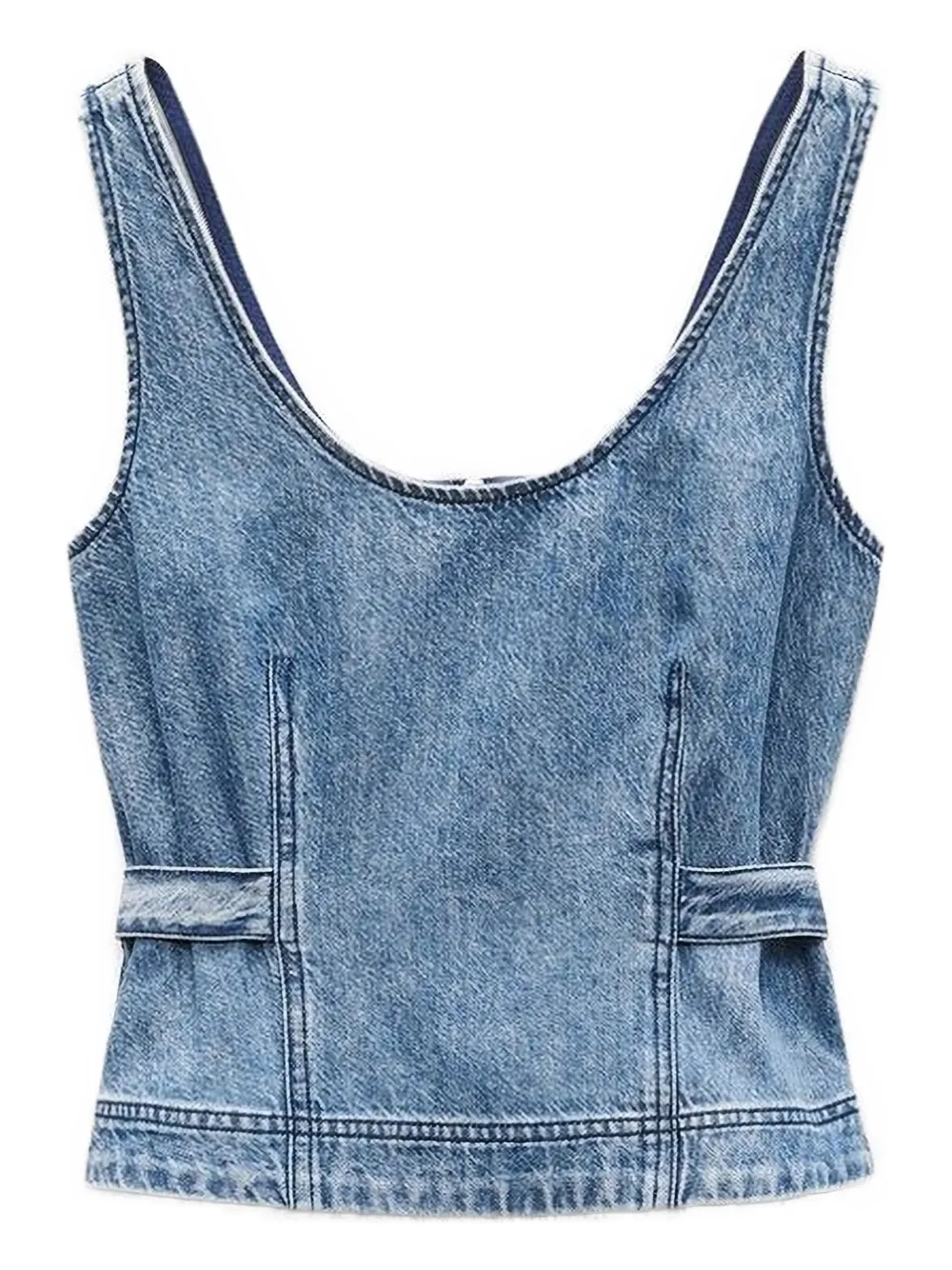 rag & bone denim belted top | Blue | Image 1