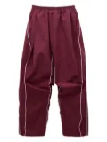 pushBUTTON pleated piped track pants - Red