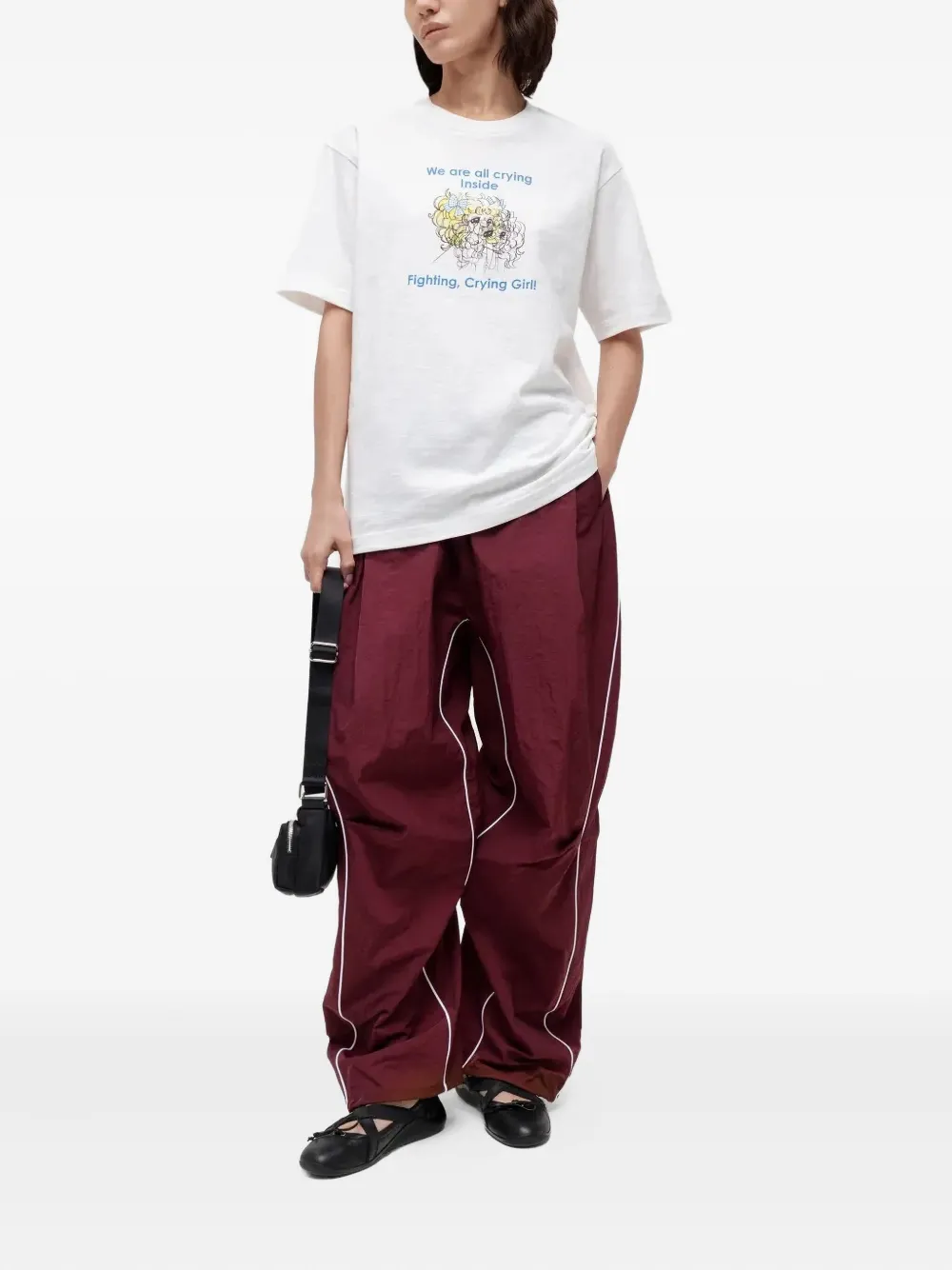 pushBUTTON pleated piped track pants | Sweatpants | Image 2