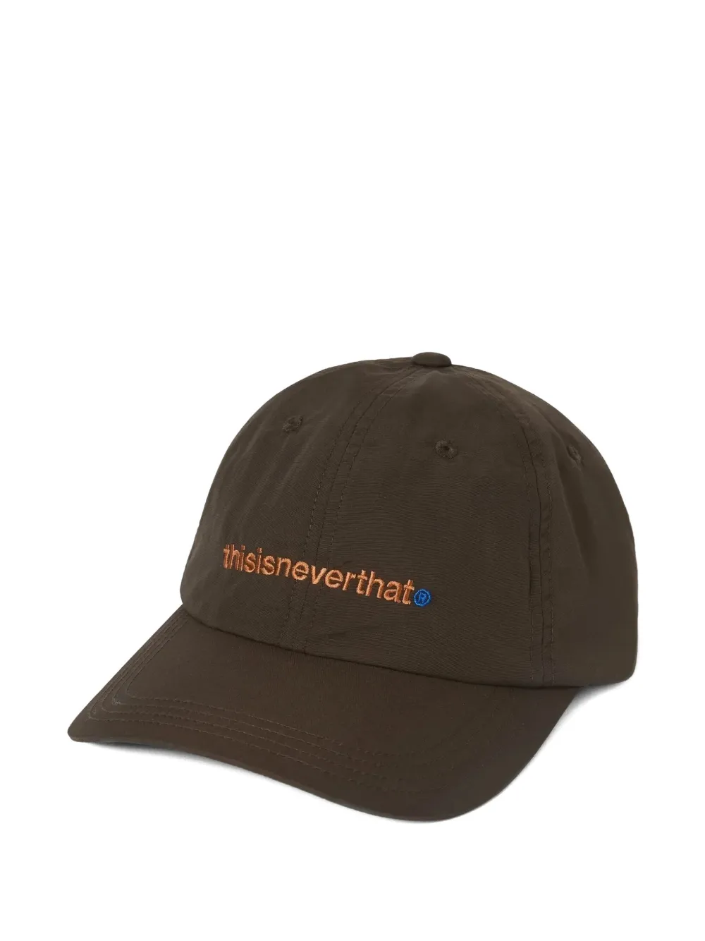 This Is Never That Honkbalpet met geborduurd logo - Bruin