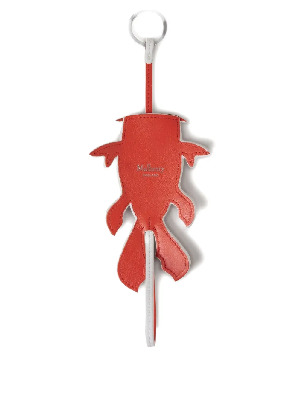 Mulberry leather koi keyring Rood