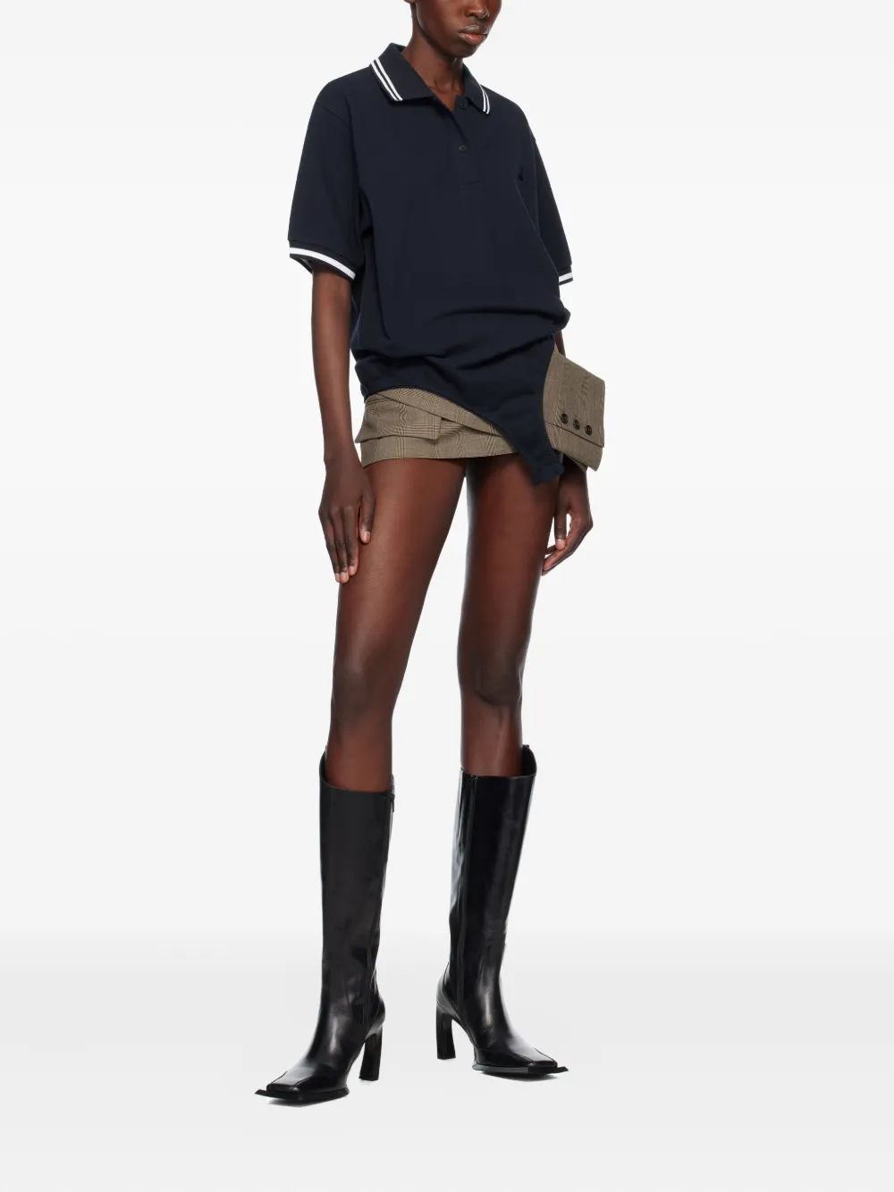 PushBUTTON Katoenen polotop - Blauw