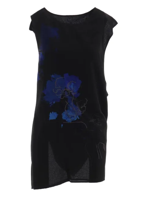 Y's abstract-print draped top
