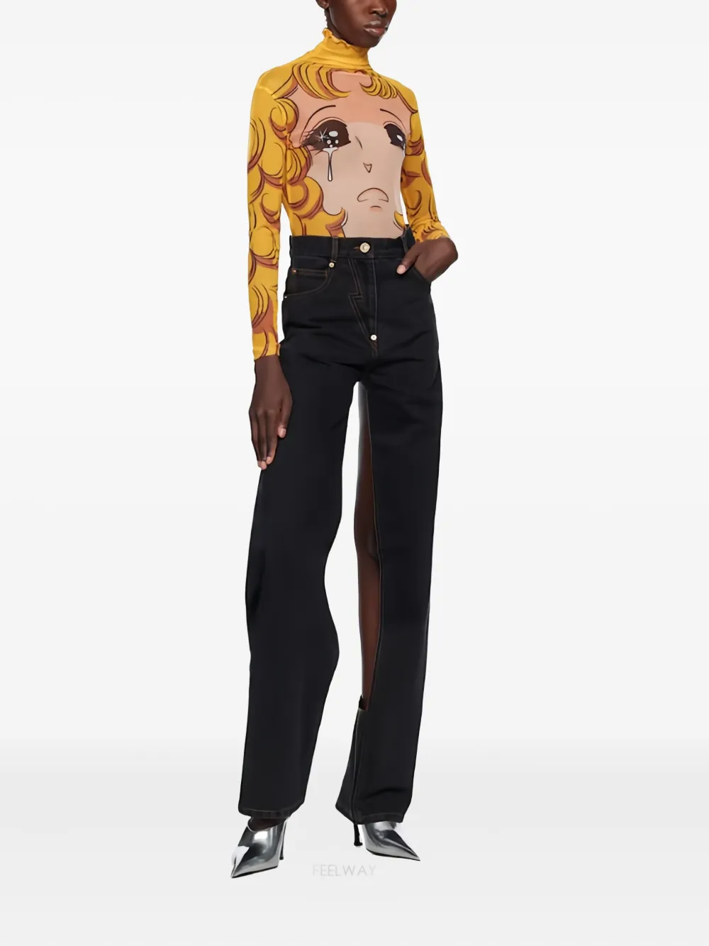 pushBUTTON illustration-print turtleneck top | T-Shirts & Jersey Shirts | Image 2
