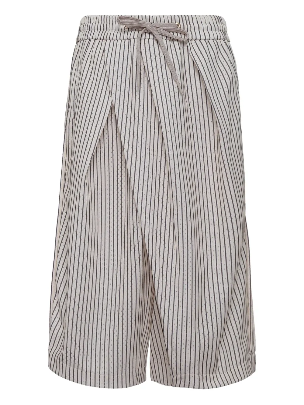 pinstripe drawstring shorts