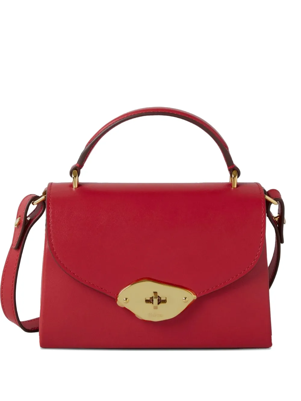 Mulberry Small Lana Flap-top Leather Satchel In Red