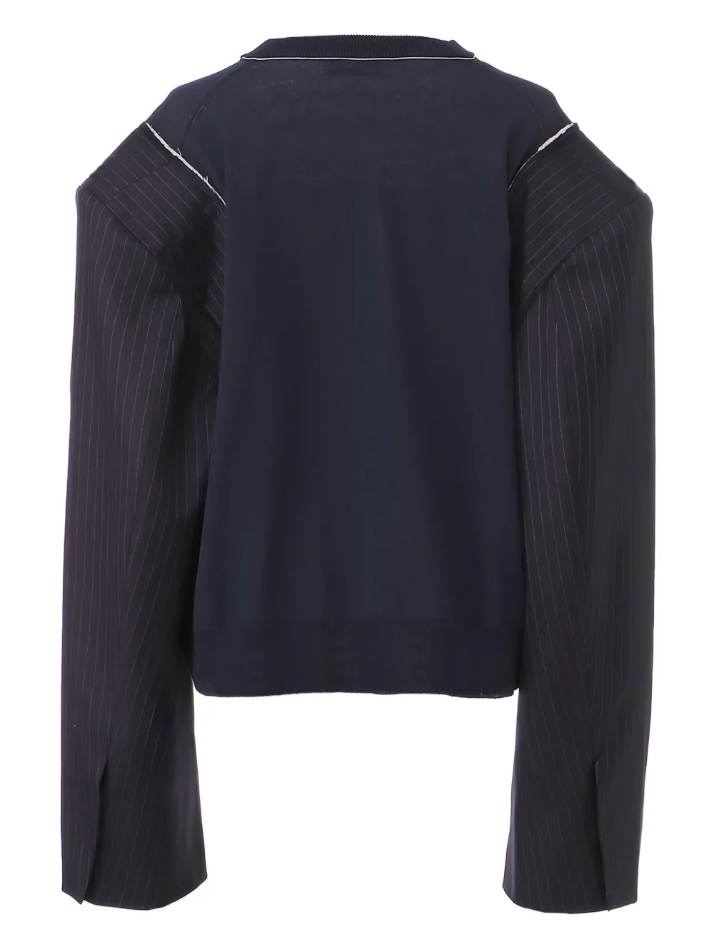 SONIA CARRASCO pinstripe-paneled knit jacket - Blu