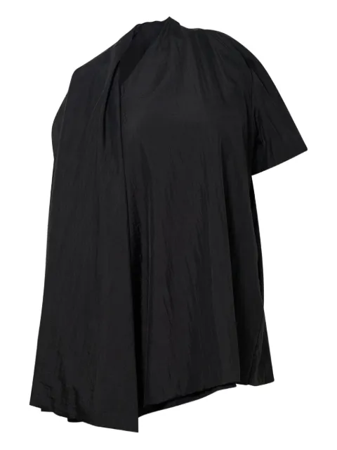 pushBUTTON draped short-sleeve top