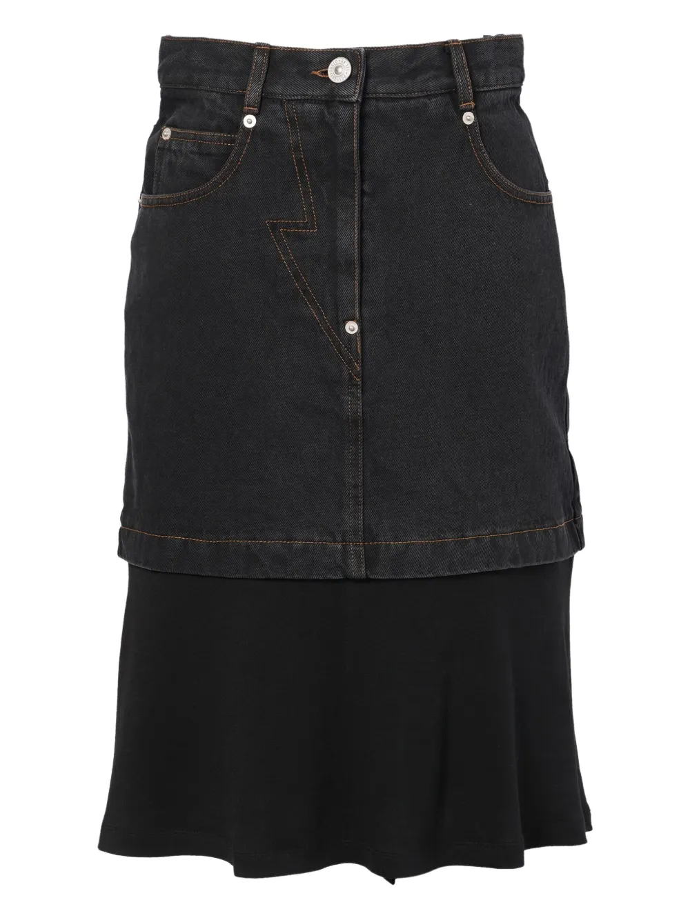 pushBUTTON layered midi skirt | Black | Image 1