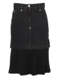pushBUTTON layered midi skirt - Black
