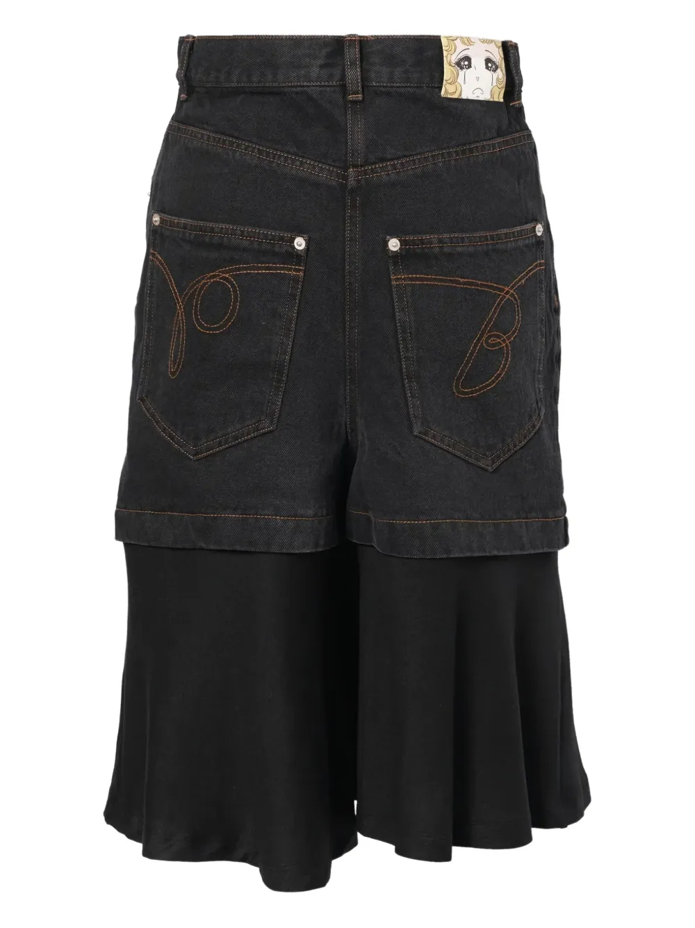 PushBUTTON layered midi skirt - Zwart