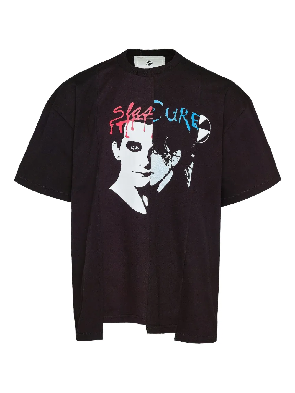 x The Cure x The Damned split-skull graphic T-shirt