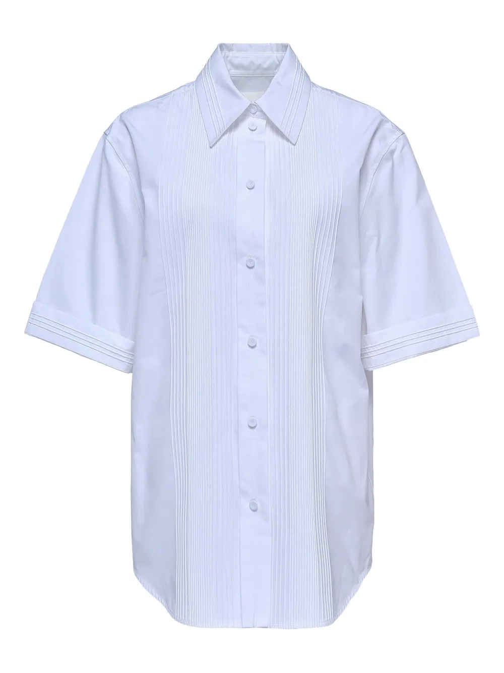 Jil Sander pleated short-sleeve shirt Wit