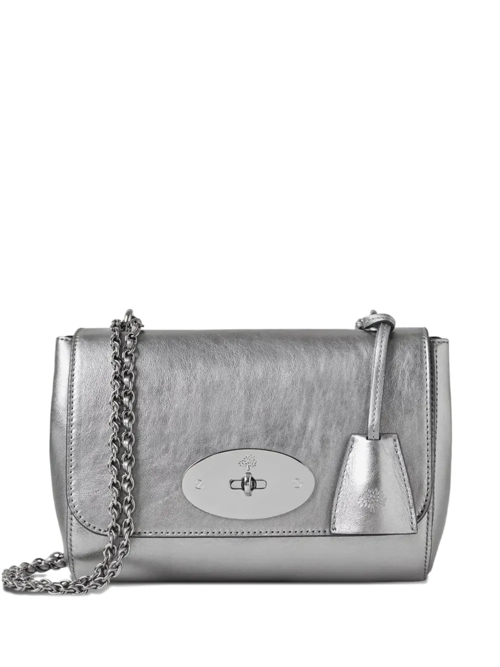 Mulberry Lily metallic chain shoulder bag Zilver