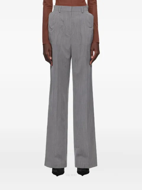 pushBUTTON pinstriped straight-leg trousers