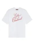 Late Checkout script-logo t-shirt - White
