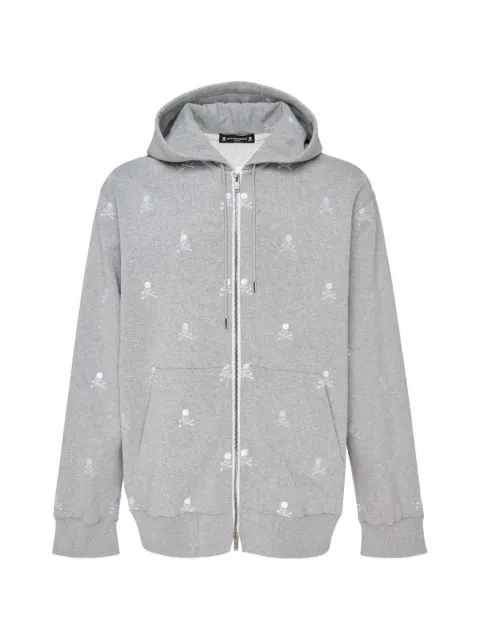 Mastermind Japan skull-print zipped hoodie