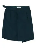 Facetasm belted asymmetrical shorts - Blue