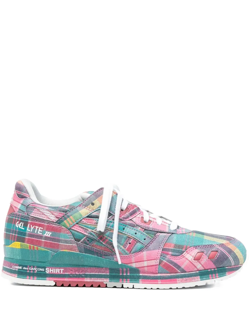 Comme Des Garçons Shirt x ASICS Gel-Lyte III 07 plaid low-top sneakers Pink