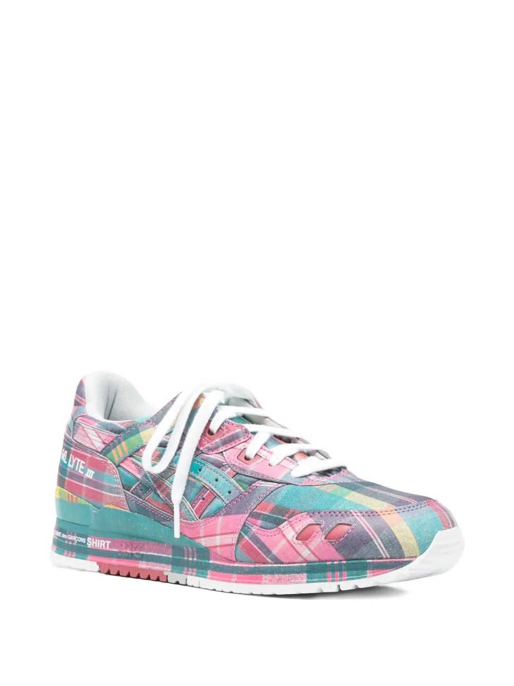 Comme Des Garçons Shirt x ASICS Gel-Lyte III 07 plaid low-top sneakers Pink