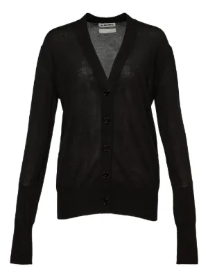 『ジルサンダーネイビー』 (42) バイカラーカーディガン シルク カシミヤ JIL SANDER - JILSANDER(ジルサンダー) カーディガン サイズS