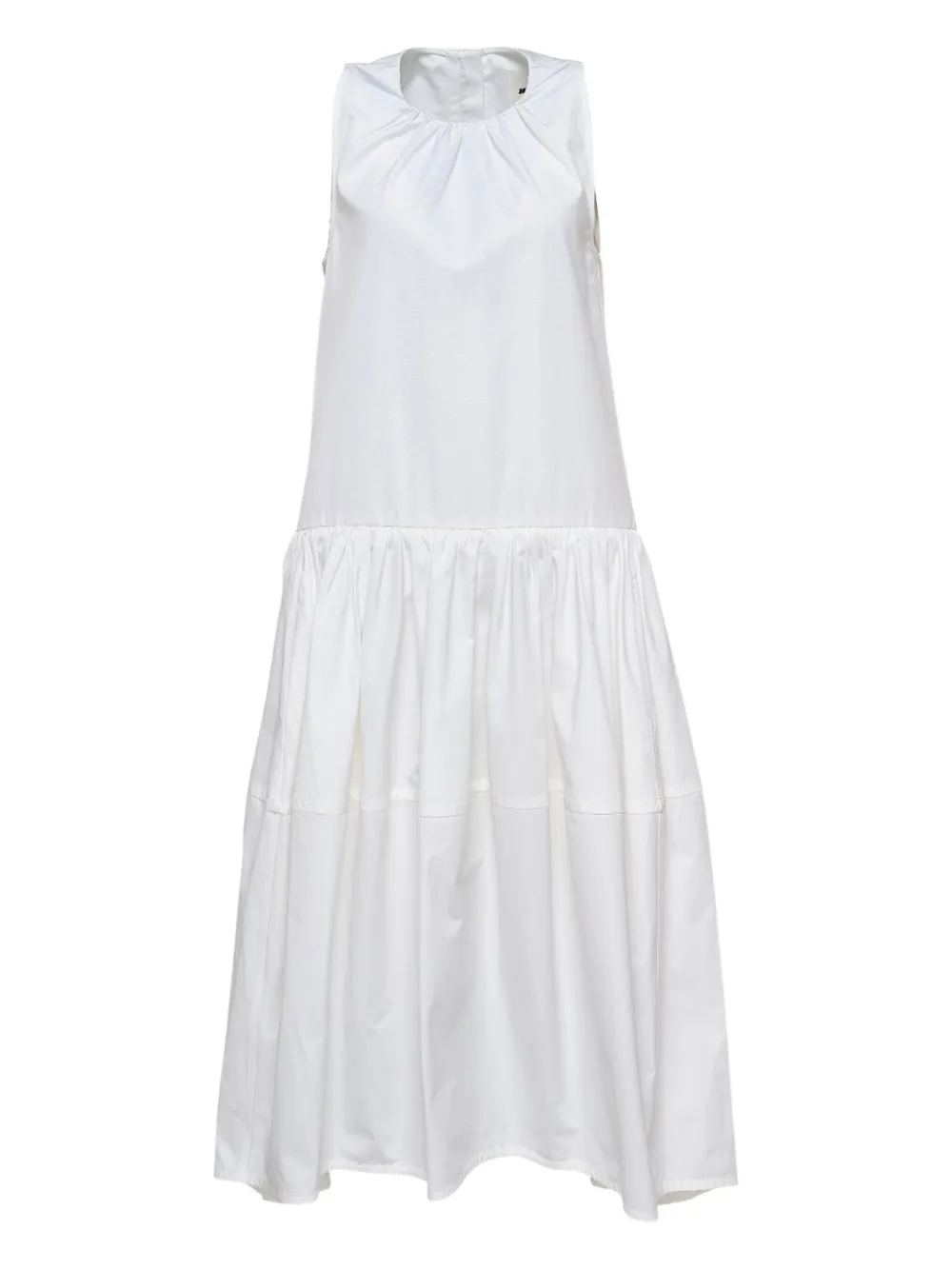 Jil Sander gathered tiered dress Wit