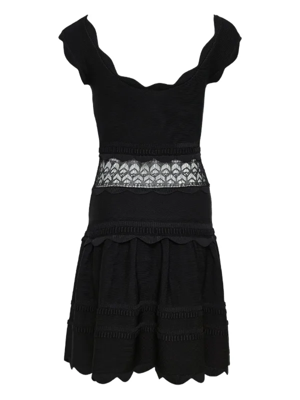 Alexis Hopper Scalloped lace-insert Dress | Black | FARFETCH GE