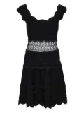 Alexis Hopper scalloped lace-insert dress - Black