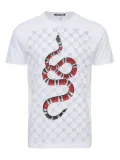 Black Score snake-logo print T-shirt - White
