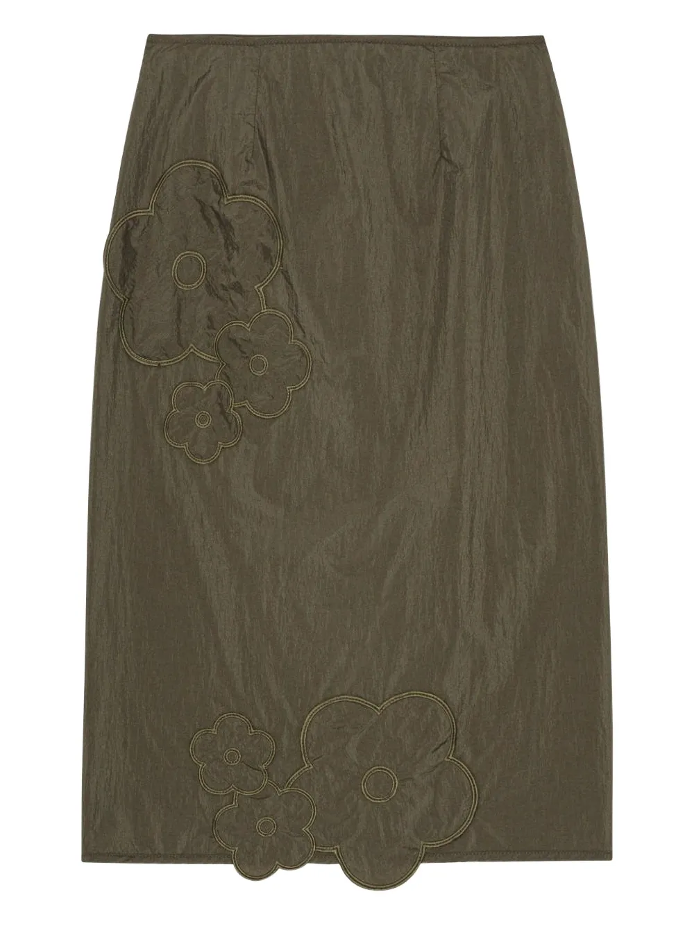 Cecilie Bahnsen floral-embroidered midi dress Groen