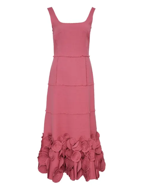 Alexis rose-embellished tiered dress