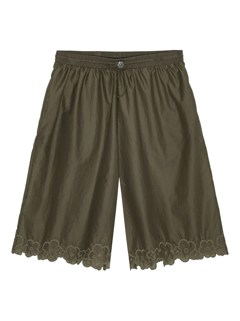 Cecilie Bahnsen Arya shorts met geborduurde bloemen en elastische taille Groen