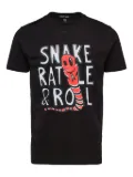 Black Score snake rattle roll T-shirt
