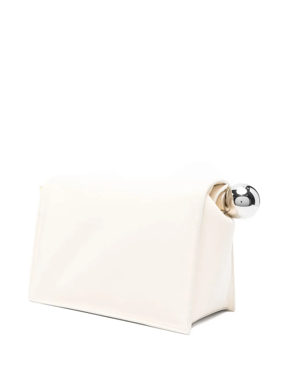 Jacquemus Rond Carré kleine metallic clutch Beige