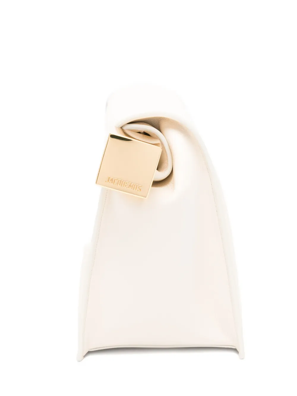 Jacquemus Rond Carré kleine metallic clutch Beige