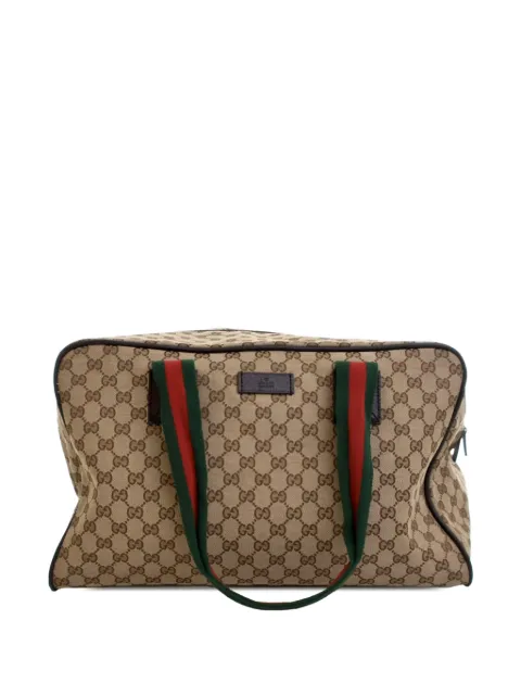 Gucci Pre-Owned شنطة سفر 'GG كانفا ويب دافل باغ' 2000-2015