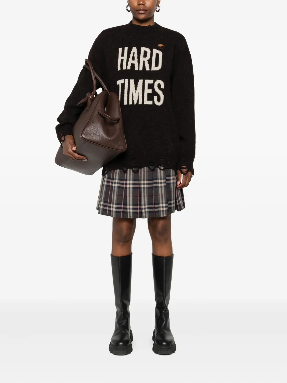 Moschino distressed crew-neck sweater | Knitted Sweaters | Image 2