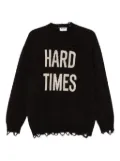 Moschino distressed crew-neck sweater - Brown