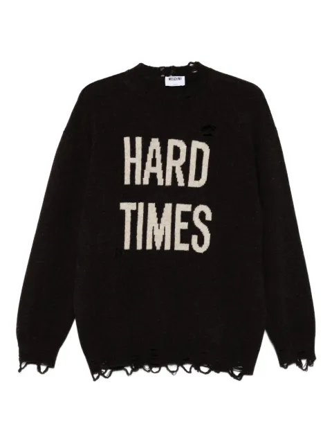 Moschino distressed crew-neck sweater