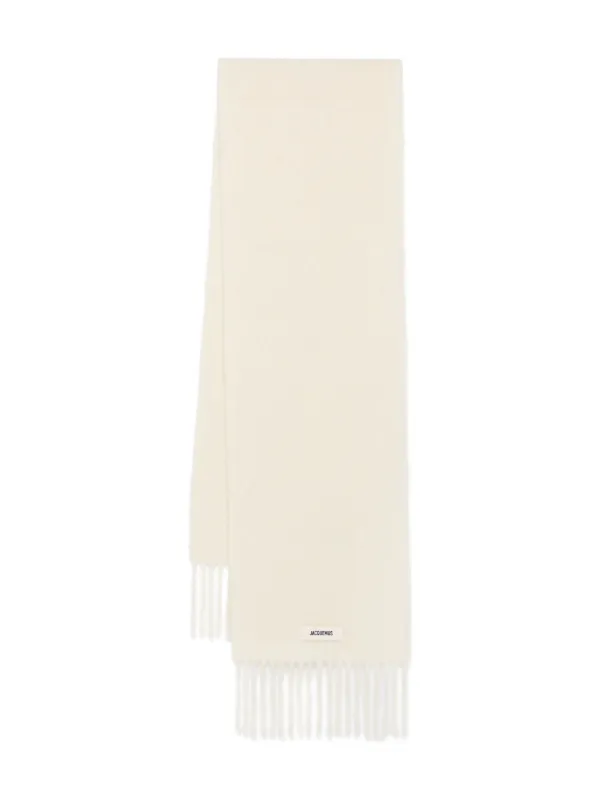 ☆送料関税込☆JACQUEMUS L'ECHARPE CARRO ウール スカーフ☆ Jacquemus L'écharpe Carro スカーフ | ホワイト | FARFETCH JP