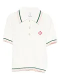 Casablanca textured-knit polo dress - White