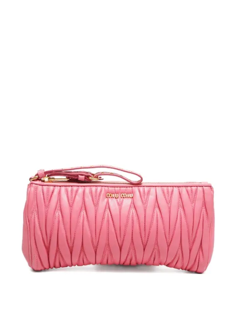 Miu Miu Pre-Owned 2000-2015 Matelasse leather clutch bag 
