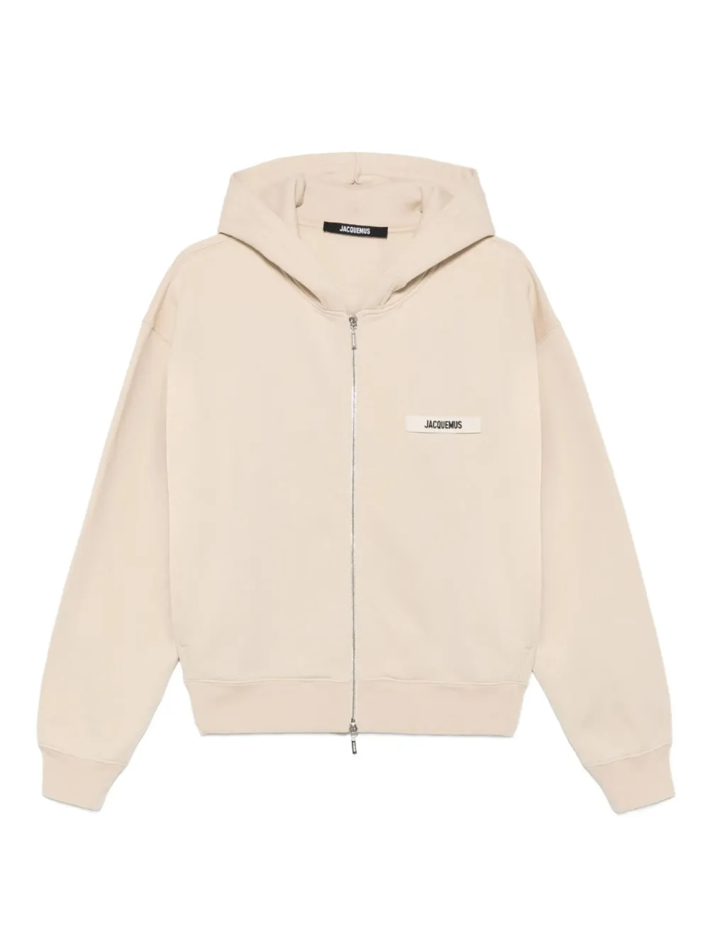Jacquemus Le Hoodie Gros Grain hoodie met rits Beige
