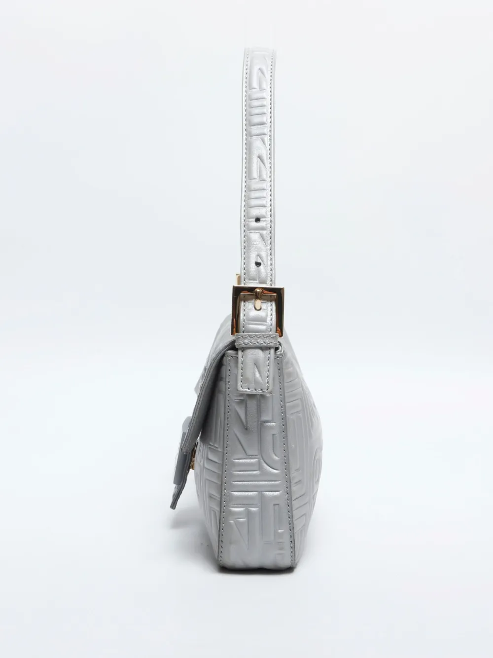 Pre-owned Fendi 2010-2020 Baguette Shoulder Bag In Silver