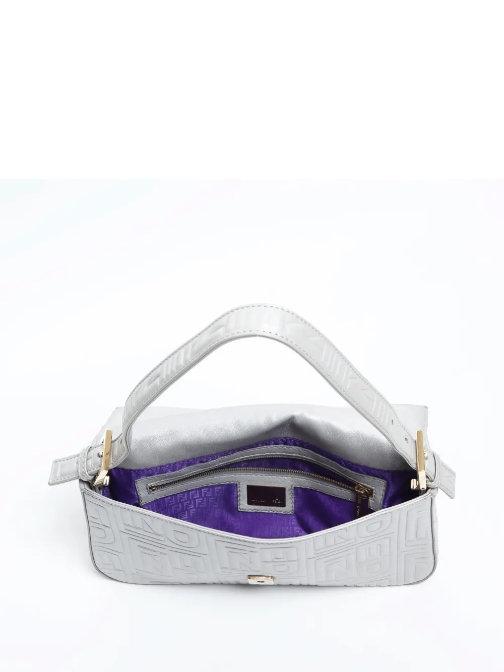 Pre-owned Fendi 2010-2020 Baguette Shoulder Bag In Silver