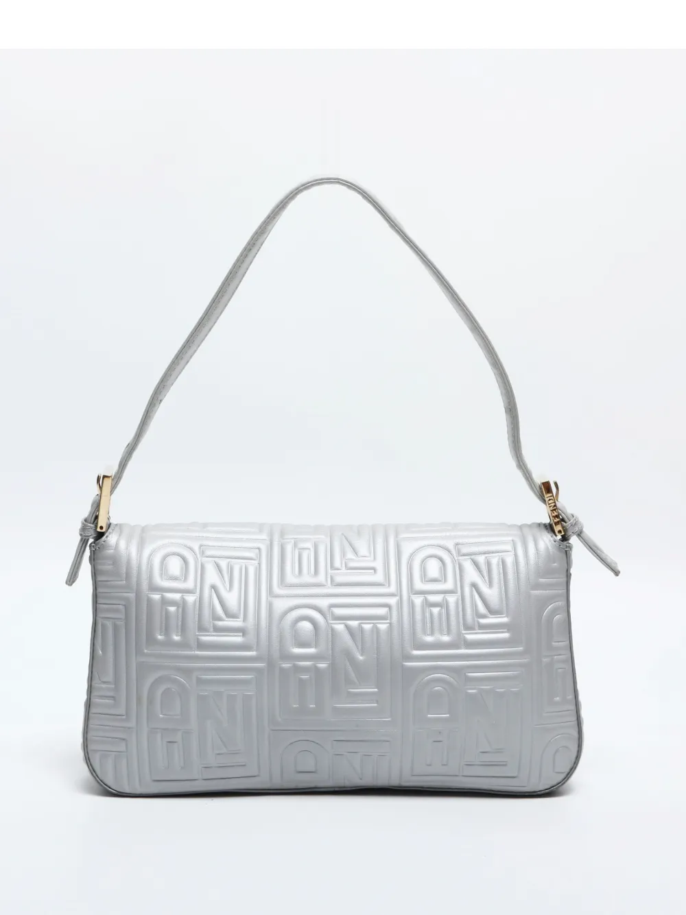 Pre-owned Fendi 2010-2020 Baguette Shoulder Bag In Silver
