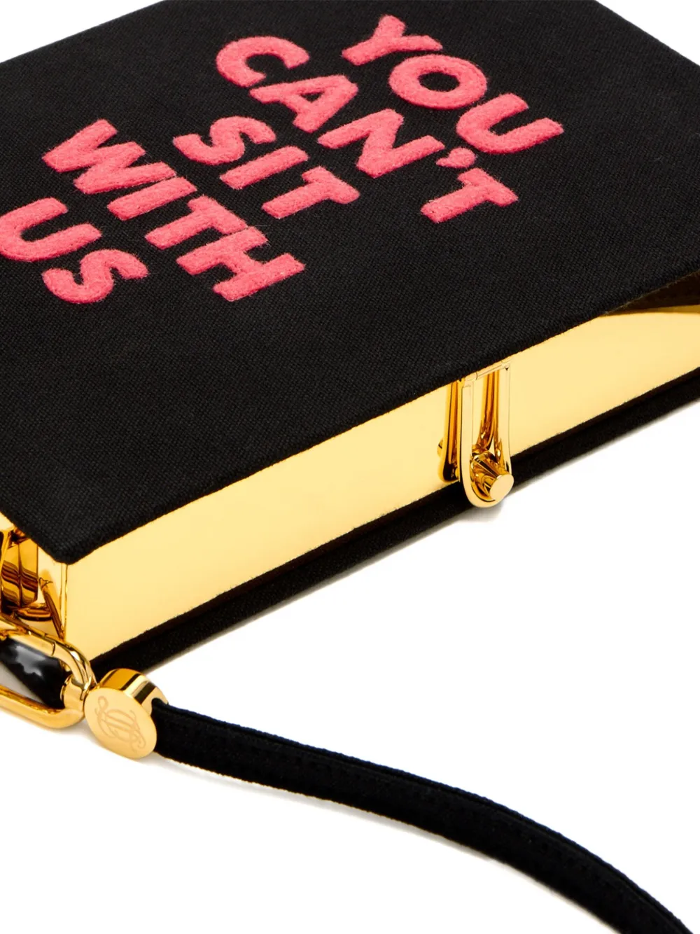 Olympia Le-Tan Clutch met geborduurde letters BLACK