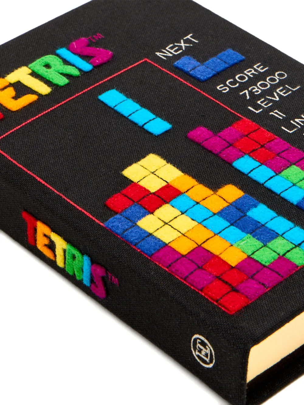 Olympia Le-Tan Tetris clutch met borduurwerk Zwart