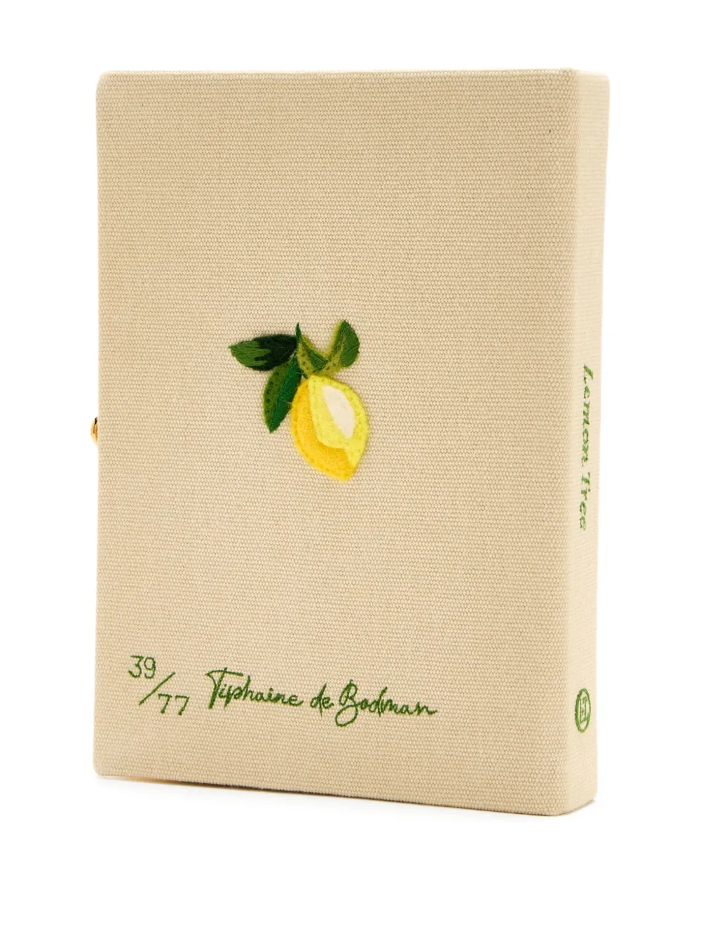 Olympia Le-Tan embroidered-lemon clutch bag - Beige