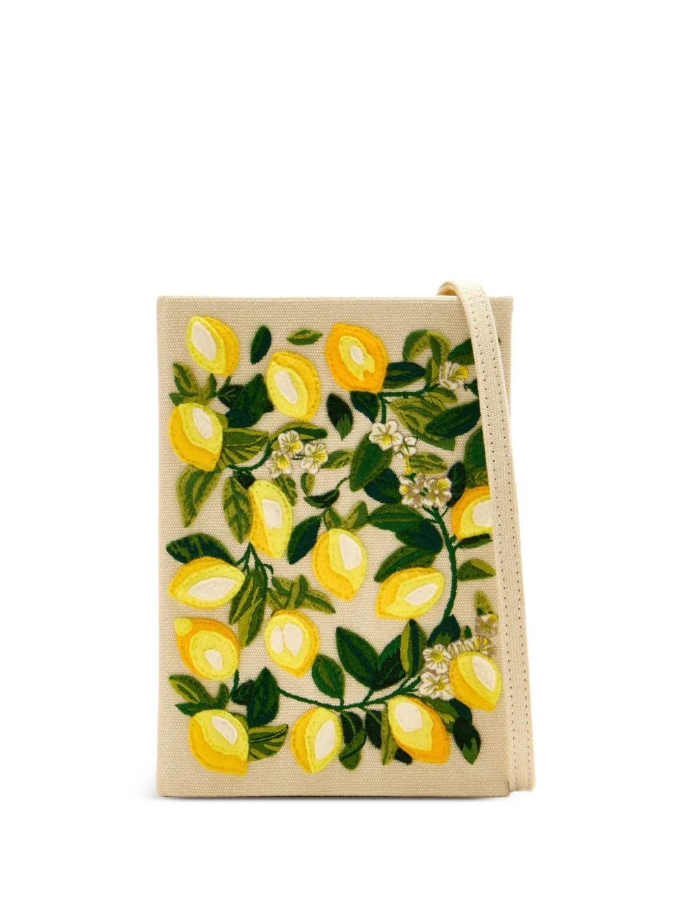 Olympia Le-Tan embroidered-lemon clutch bag | Neutrals | Image 1